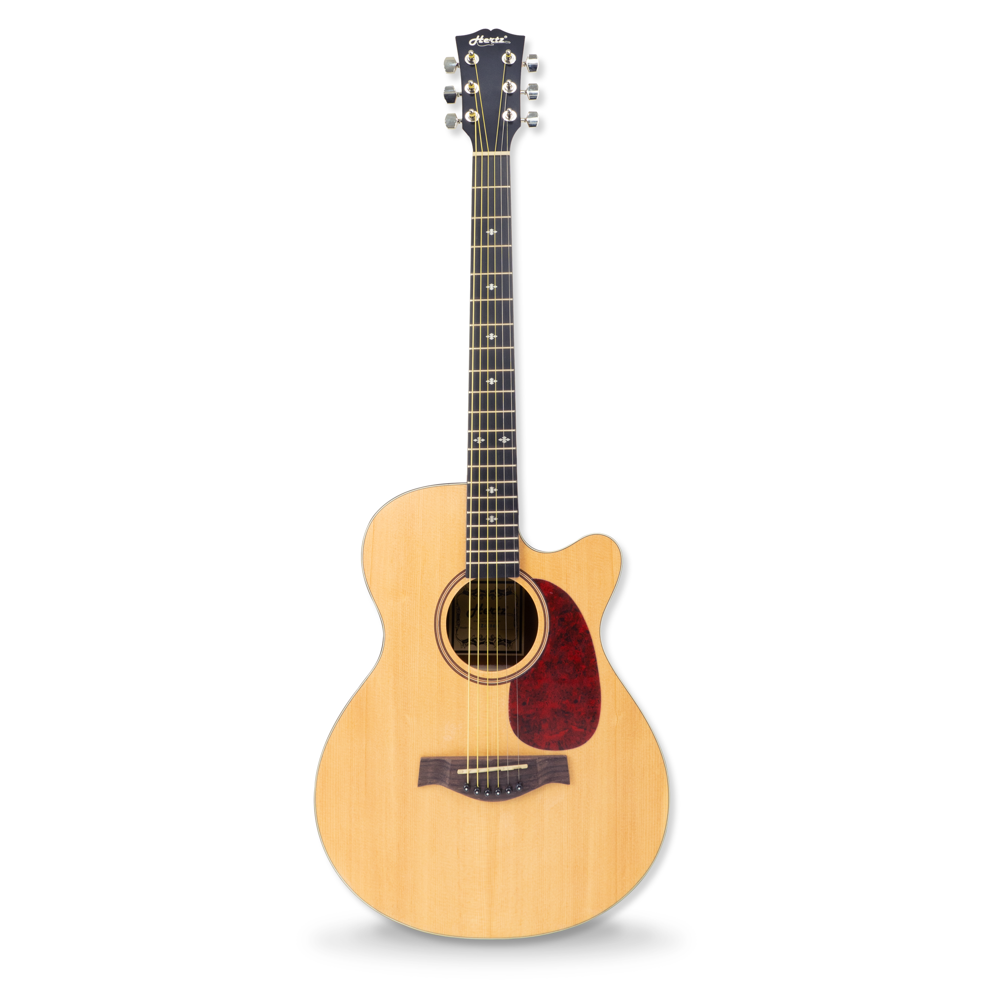 HERTZ HZA4040 EQ Solid Top Electro Acoustic Guitar with Natural Finish & Built-In Pickup System for Stage Performance, Recording & Music Practice view 1
