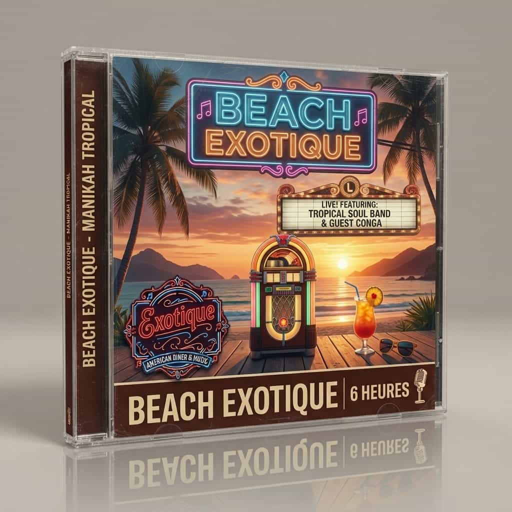 Pochette de l'album Beach Exotique, musique Lounge Beach sans SACEM pour commerces