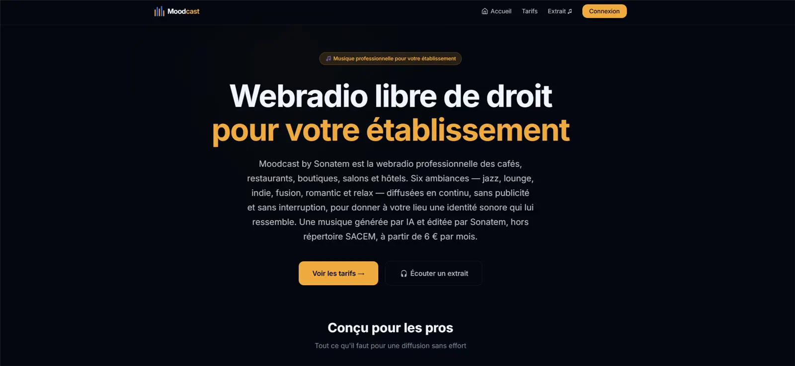 Aperçu du projet Moodcast