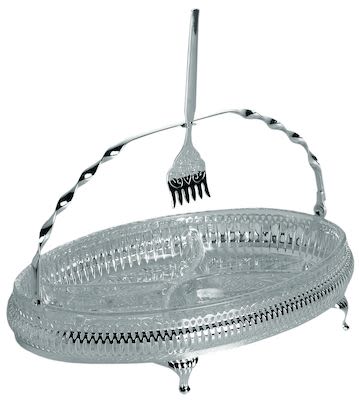 Queen Anne Oval Hors D'Oeuvre Dish w/ Fork