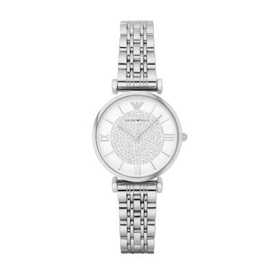 Emporio Armani Women's Gianni T-Bar Watch Silver