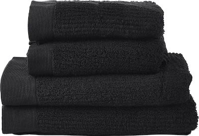 Zone Classic Bath Towel set 2 x 70x140 + 2 x 50x70cm. Black