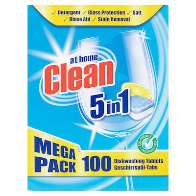 At Home Clean Dishwashing Tabs 100pcs 5 in 1