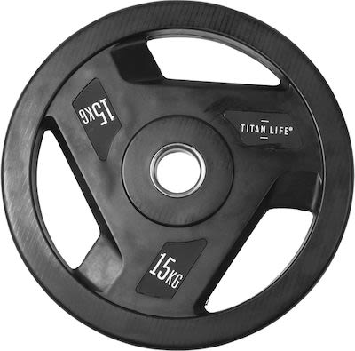Titan Life Weight Disc 15 kg. Rubber. Ø 50 mm. Black