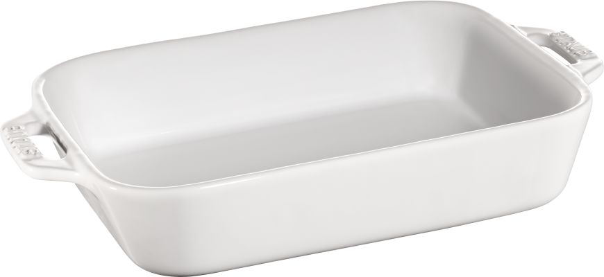 Staub Ceramic rectangular baking dish set 2 pcs White