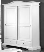 Detachable cabinet with sliding doors lacquered white