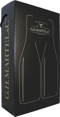 Champagne GH Martel, Premier Cru, Champagne, AOC, brut 2x75 cl. - Alc.  12% Vol. In gift box.