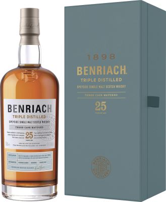 Benriach 25y Triple Distilled Speyside Single Malt 70 cl. - Alc. 47% Vol. In gift box.