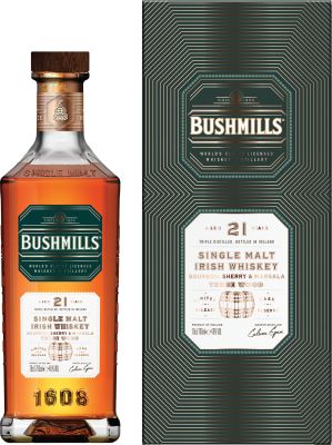 Bushmills 21Y Single Malt Irish Whiskey 70 cl. - Alc. 46% Vol. In gift box.