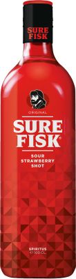 Sure Fisk Sour Strawberry Liqueur 100 cl. - Alc. 15% Vol.