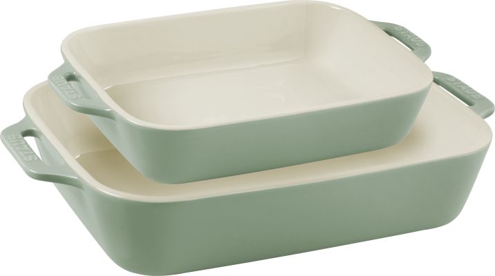 Staub Ovenware set 2 eucalyptus rect