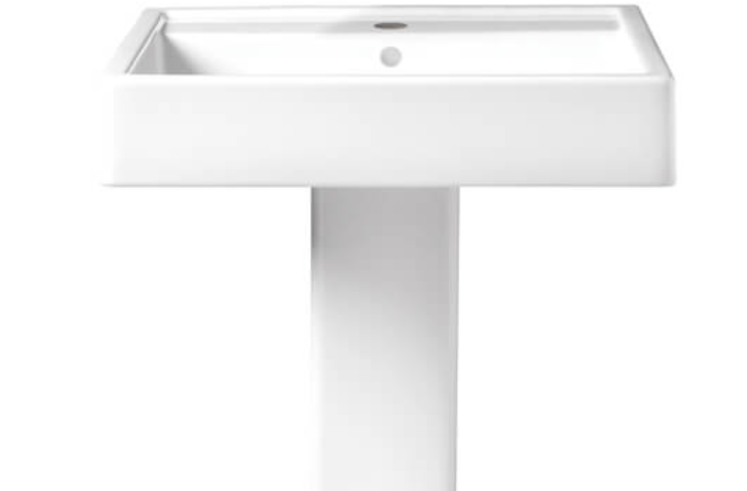 cossu 16 inch square pedestal bathroom sink