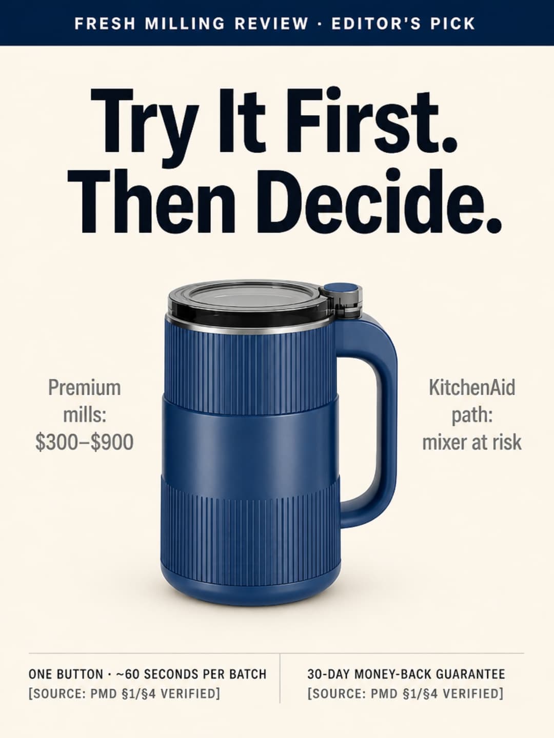 Grainbloom Electric Grain Mill — try it first, then decide