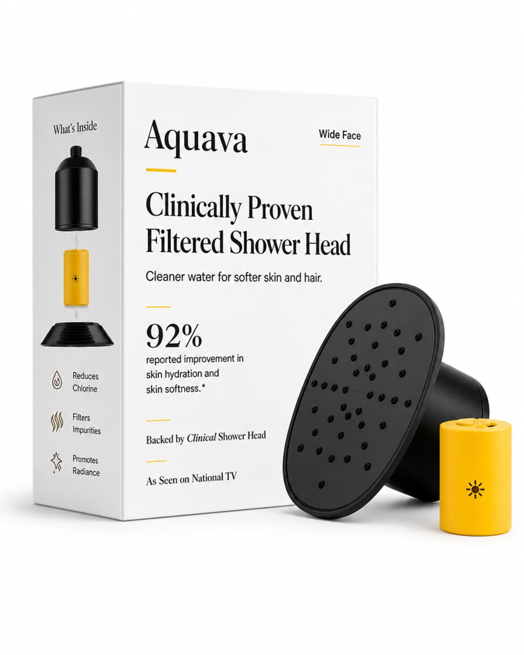 Aquava showerhead and filter detail