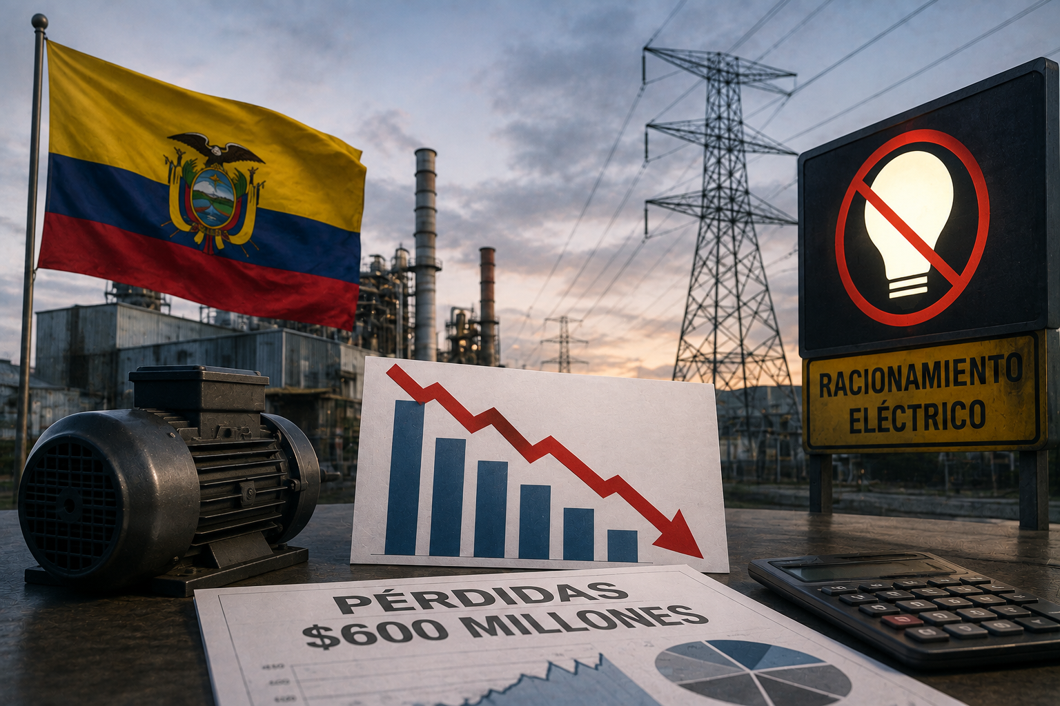 RACIONAMIENTO ELÉCTRICO INDUSTRIAL DE ECUADOR GENERA PÉRDIDAS POR $600 MILLONES EN EL MES