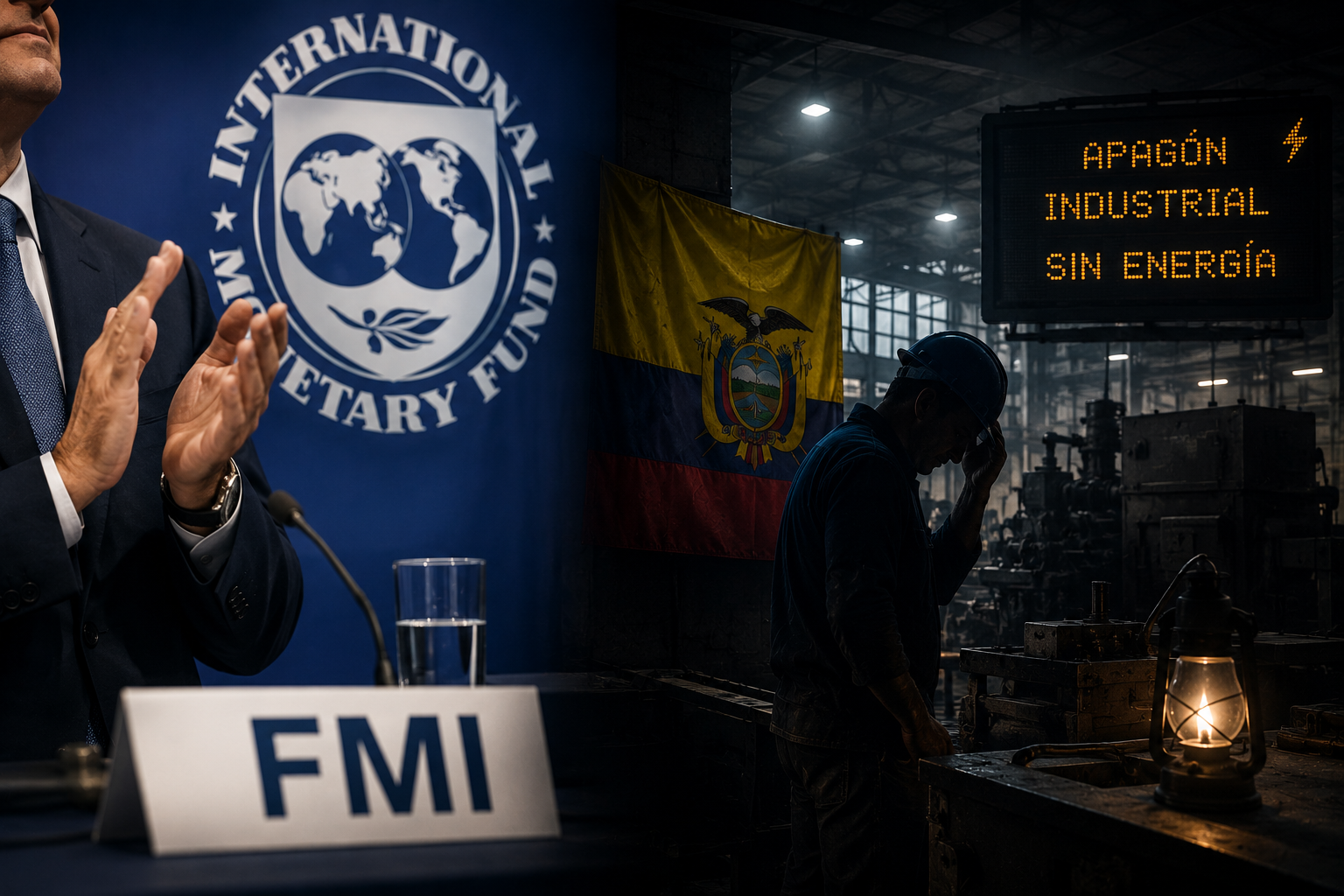 APLAUDIR AL FMI MIENTRAS EL PAÍS ENFRENTA APAGONES INDUSTRIALES EN ECUADOR