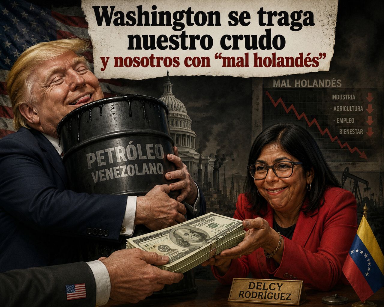 Washington se traga nuestro crudo y nosotros con "mal holandés”