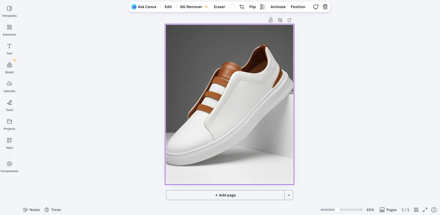 background removed image placed into a canva design