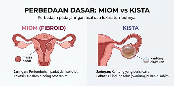 Perbedaan Miom dan Kista