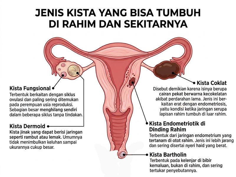 Lokasi Kista pada Area Rahim