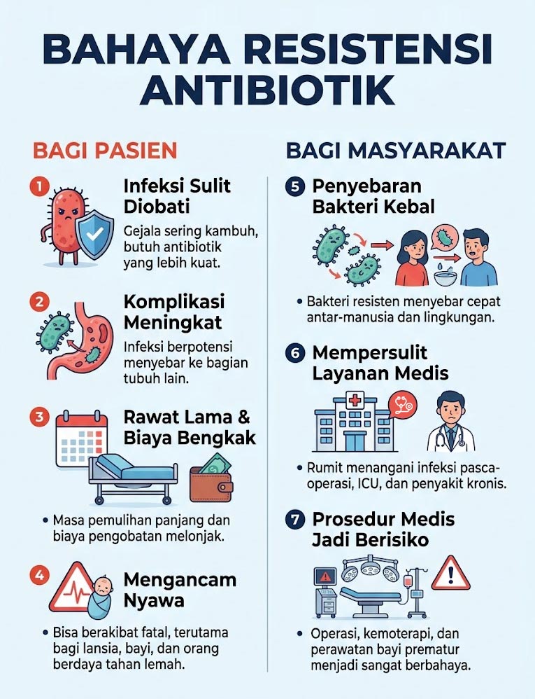 Infografis Bahaya Resistensi Antibiotik