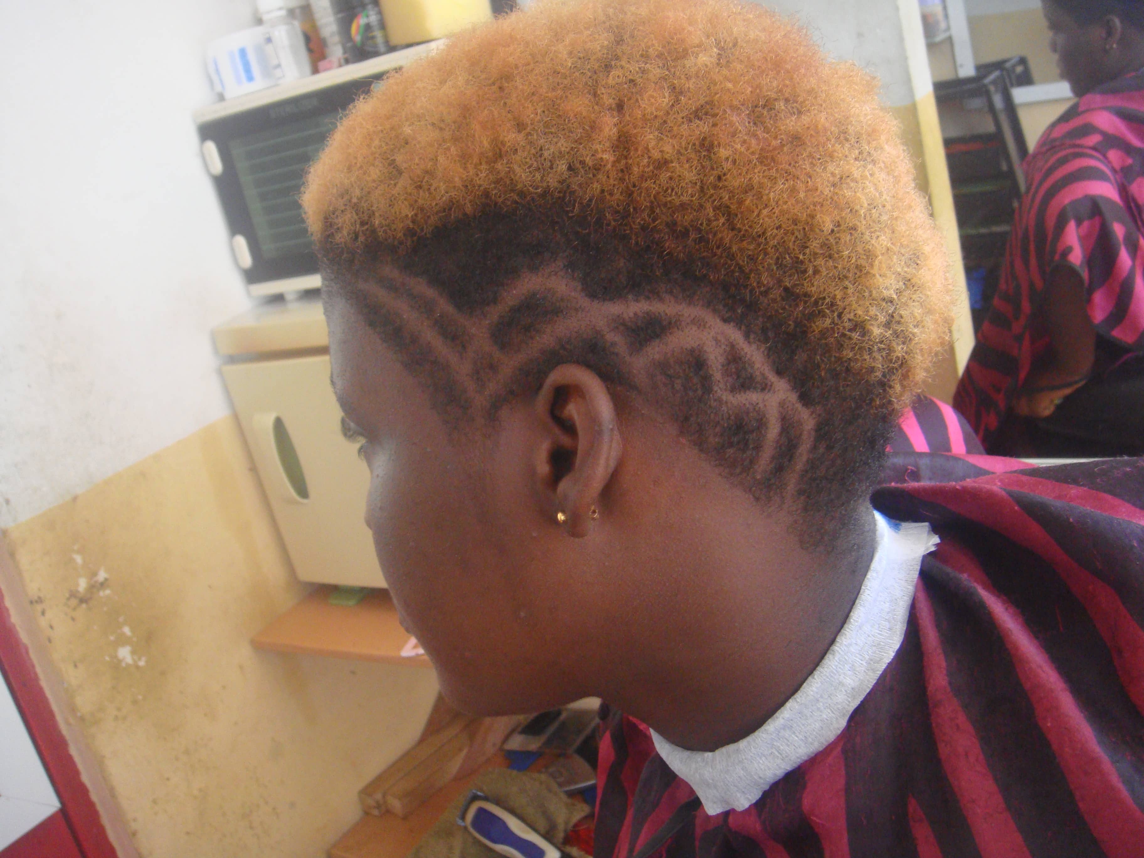 beauty salon in Ghana, haircut one