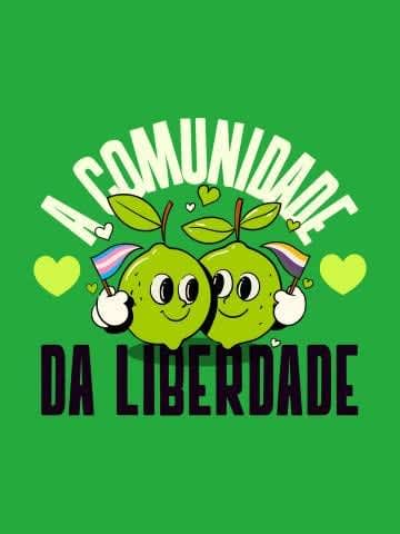 An adorable green t-shirt design featuring two lemons with faces celebrating Pride month 