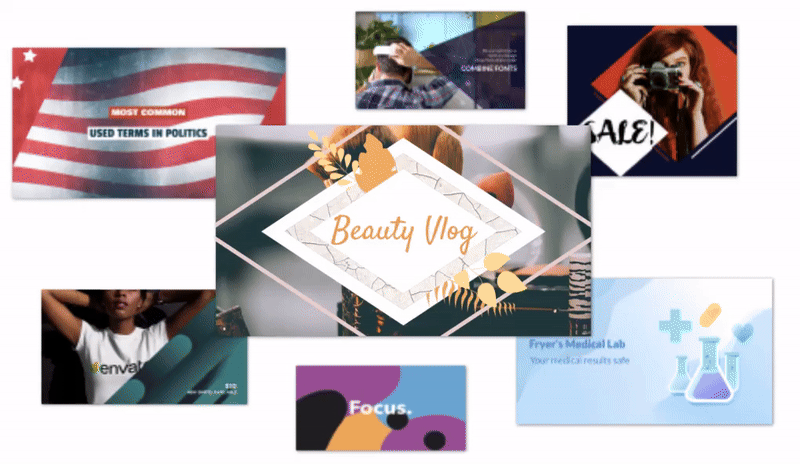 Gif Showcasing Different Video Templates