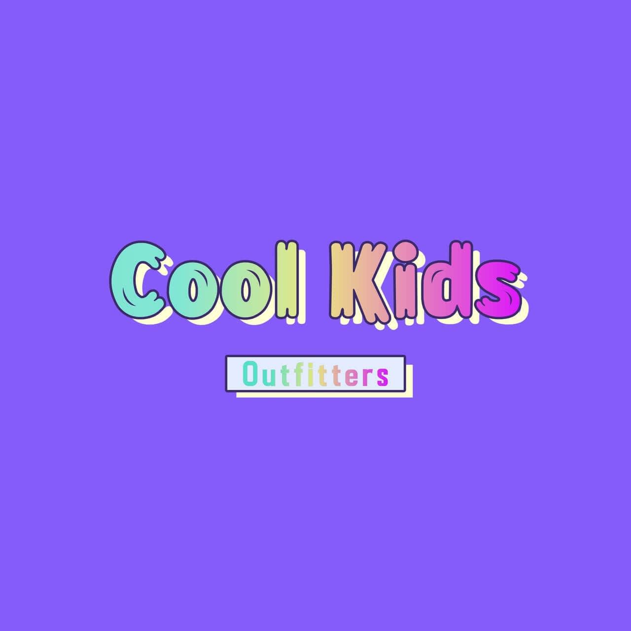 This logo features rainbow colors in a gradient typography style for a clothing company 