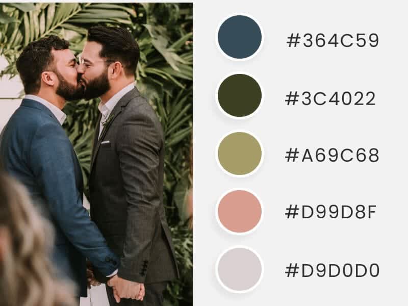 Wedding Summer Color Palette Featuring Green Tones