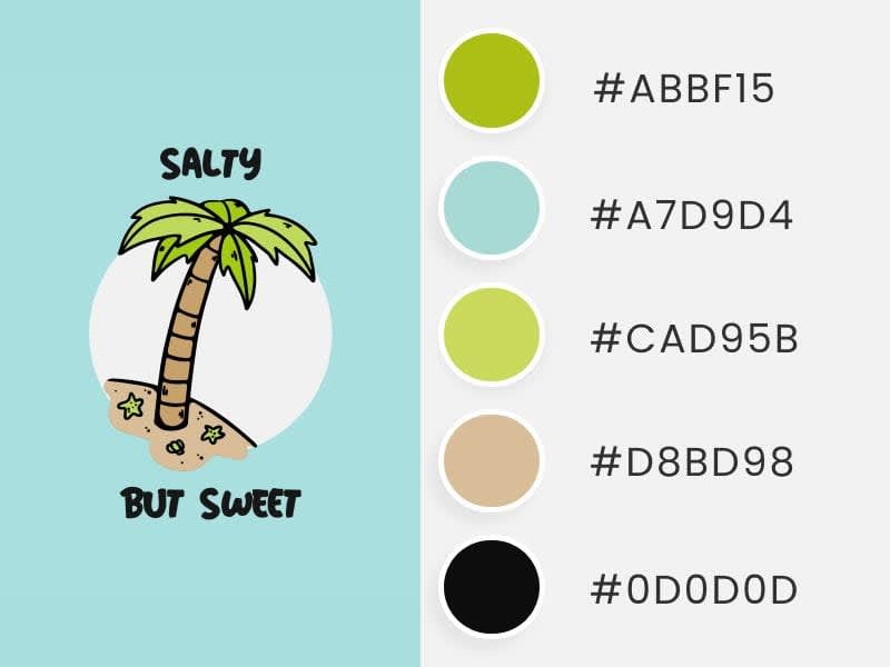 Summer Color Palette Inspired by a T-Shirt Design Featuring Summer Stroked Graphics