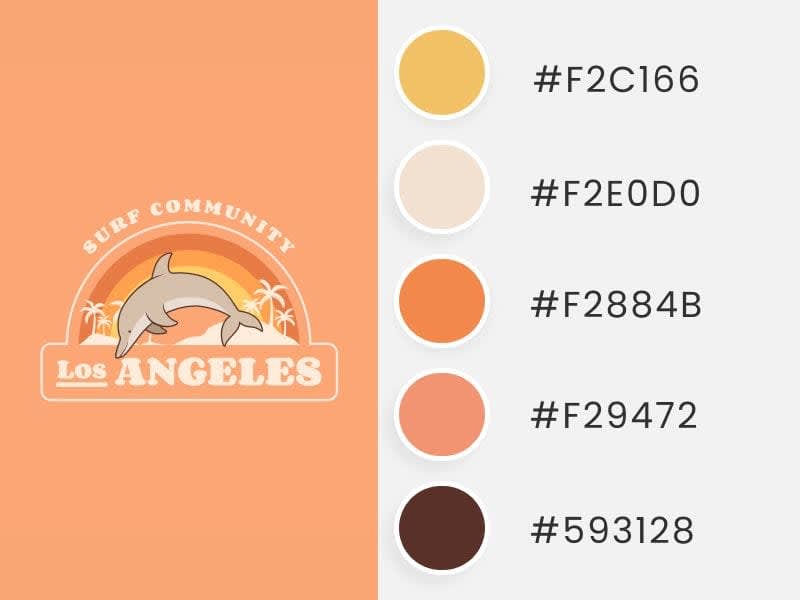 Summer Colors Inspired by a T-Shirt Design for a Surf Community Featuring a Dolphin Clipart