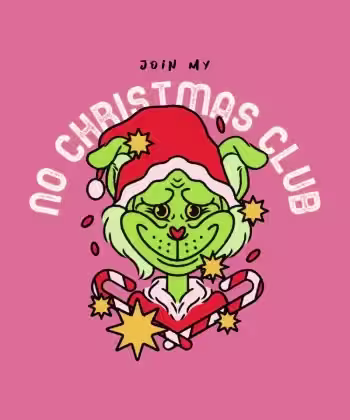 A festive and beautiful holiday template featuring a grinch-inspired design for Christmas time 