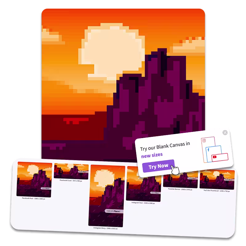 A mountain illustration showcasing different sizes and variations of the same design 