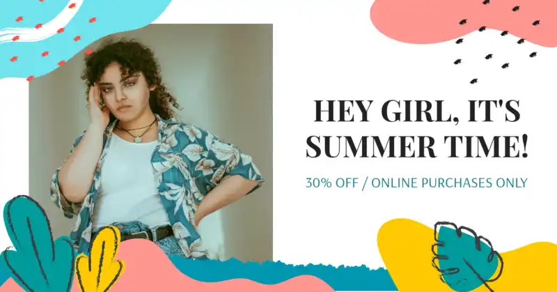 Facebook Post Maker With A Summer Theme for Online Sales