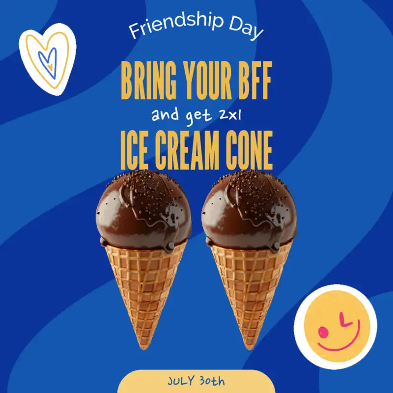 Instagram Post For A 2x1 Ice Cream Promo For Friendship Day