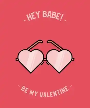 A lovely holiday design template for a Valentine's Day featuring a pair of glasses in the shape of a heart 