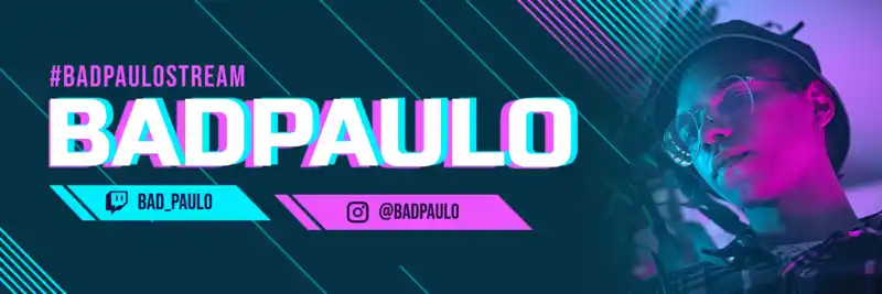 Twitter Header Design For eSports Streamers Featuring Neon Colors 