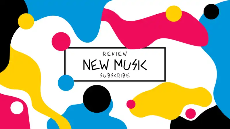 YouTube Banner For A Music Channel Featuring A Colorful Background