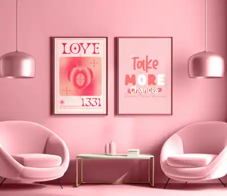 AI Generated Mockup Of An Art Deco Inspired Room Featuring Two Art Prints