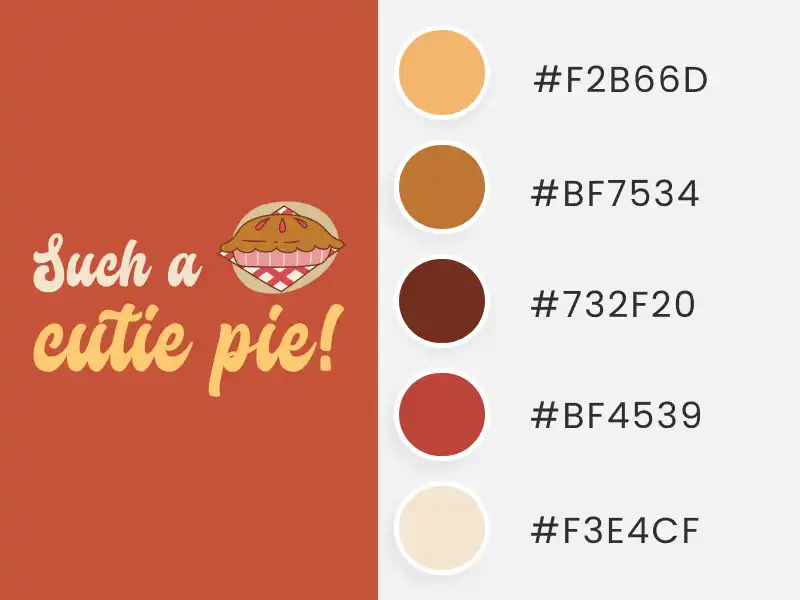 Fall Color Palette for Print-on-Demand From a T-Shirt Design Maker Featuring a Freshly Baked Pie Illustration for Thanksgiving
