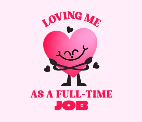 T Shirt Design Maker With A Cartoonish Heart And A Self Love Quote For Valentine's Day
