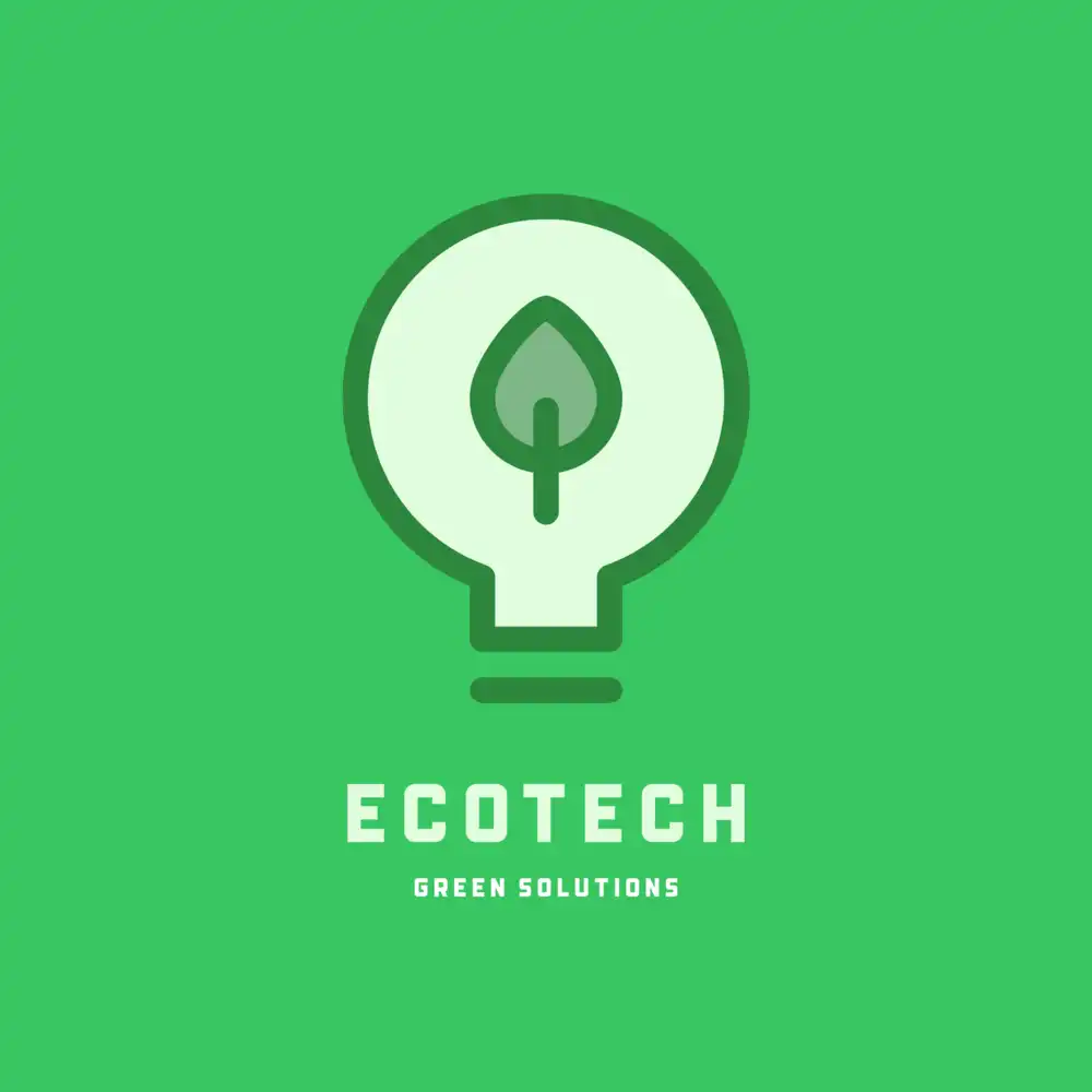 Technology Logo Creator With A Green Bulb Graphic