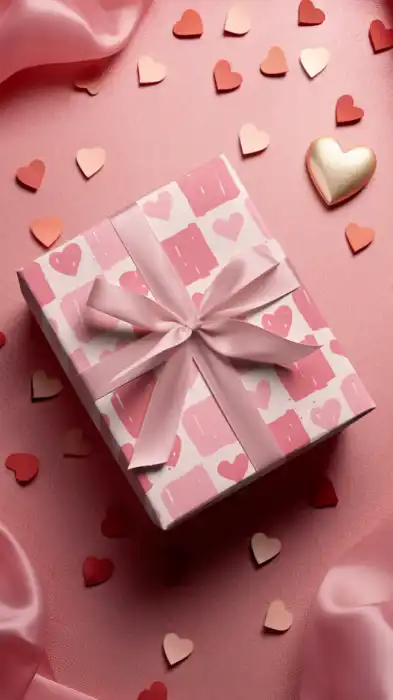 Wrapping Paper Mockup Featuring An Ai Generated Gift For Valentine's Day