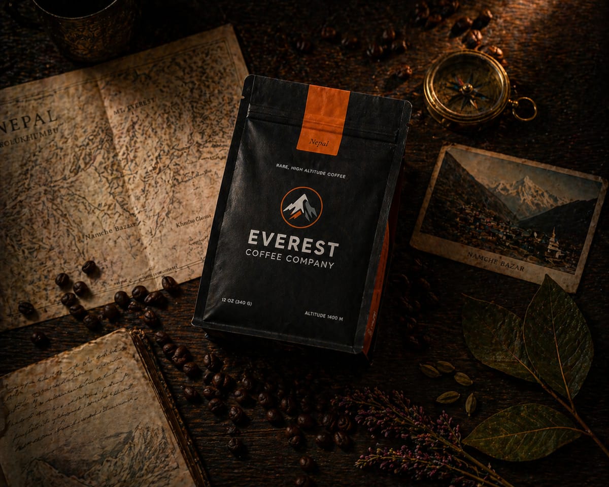 Everest Coffee Company first-drop bag