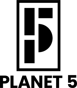 Planet 5 - Black Stacked Logo
