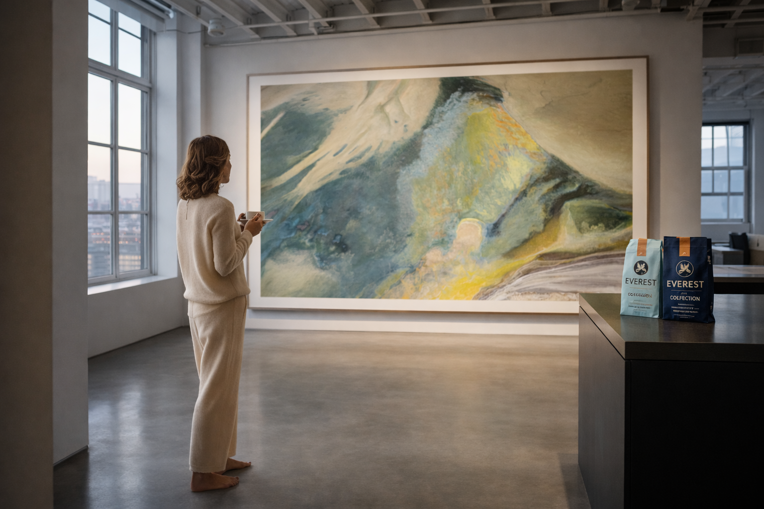 Collector viewing fine art photography