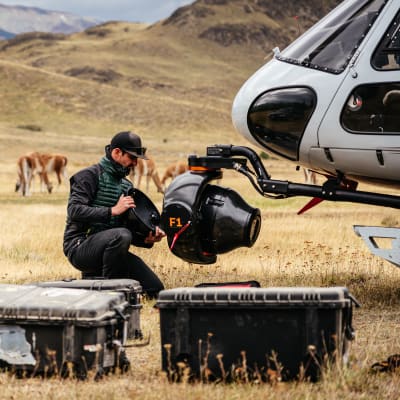 Helicopter filming Patagonia