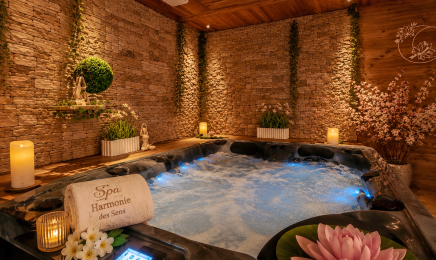Spa privatif Harmonie des Sens : Espace bien être & Jacuzzi  : Institut de beauté à Manigod