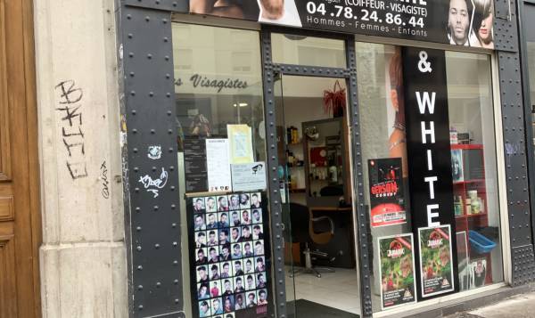 Black and white coiffure